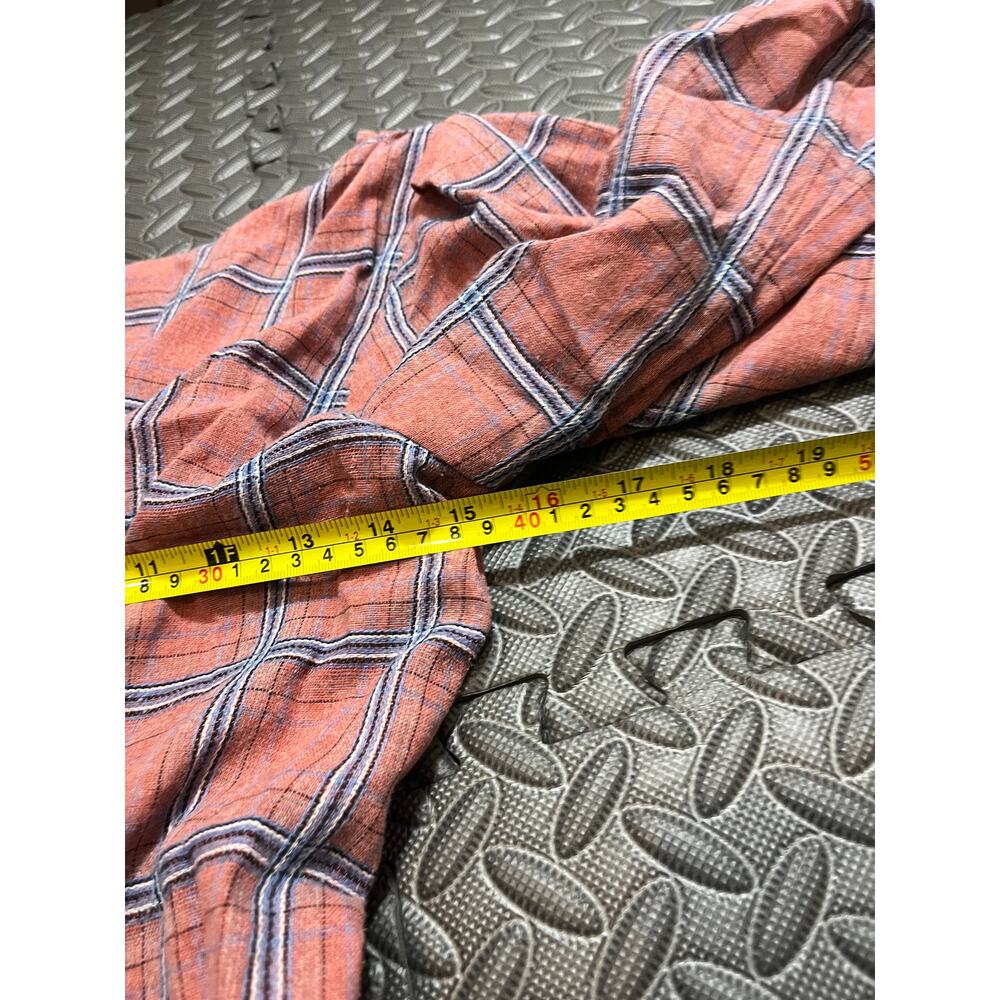 Free People Miss Molly Red and Blue Plaid Deep V Neck Dress Size 4 - Picture 9 of 11